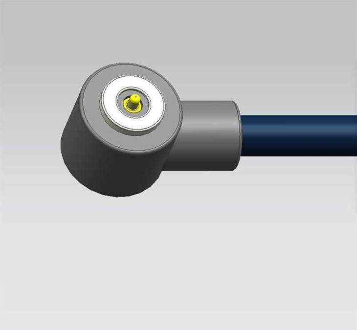 כבל מגנטי עם זווית-PIN עגול ימני-יחיד